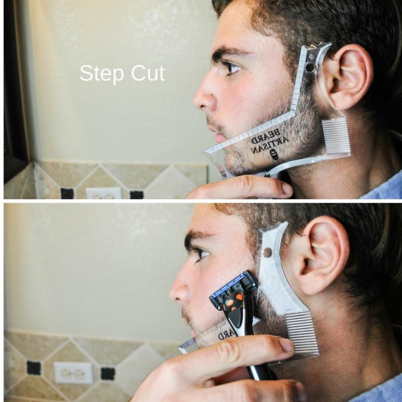 Double-sided Beard Comb Plastic PS Environmental Modeling Template Forming Ruler Transparent Combing Knotted Beard Modeling Tool