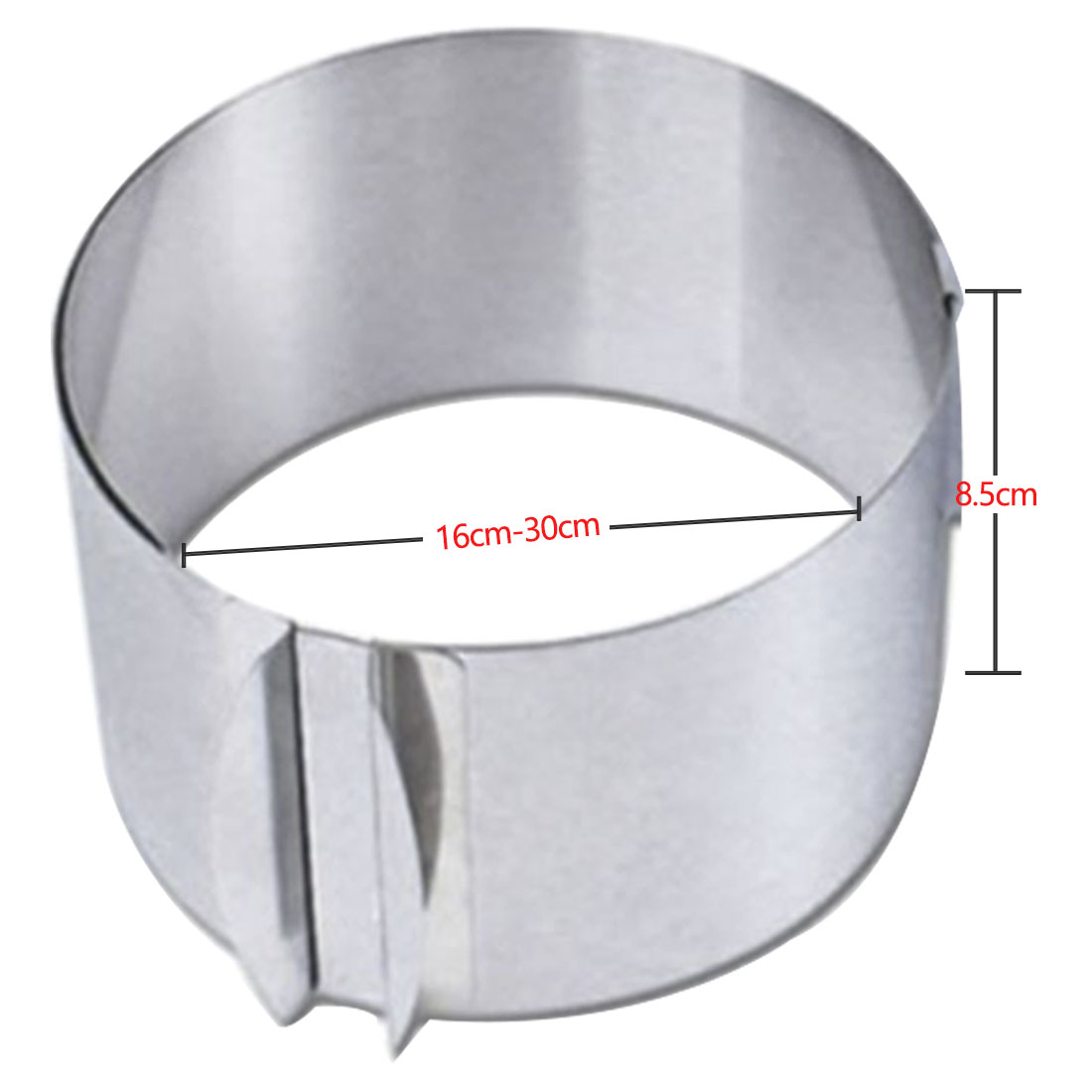 Retractable Stainless Steel Circle Mousse Ring Cake Baking Tool Set Size Shape Adjustable Silver Cookie Fondant Cake Molds