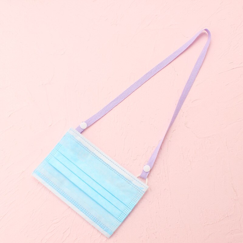 Cuerda colgante para mascarilla, cordón de Color sólido para máscara facial, soporte de cadena sin huellas para colgar en la oreja, para exteriores, para niños y adultos