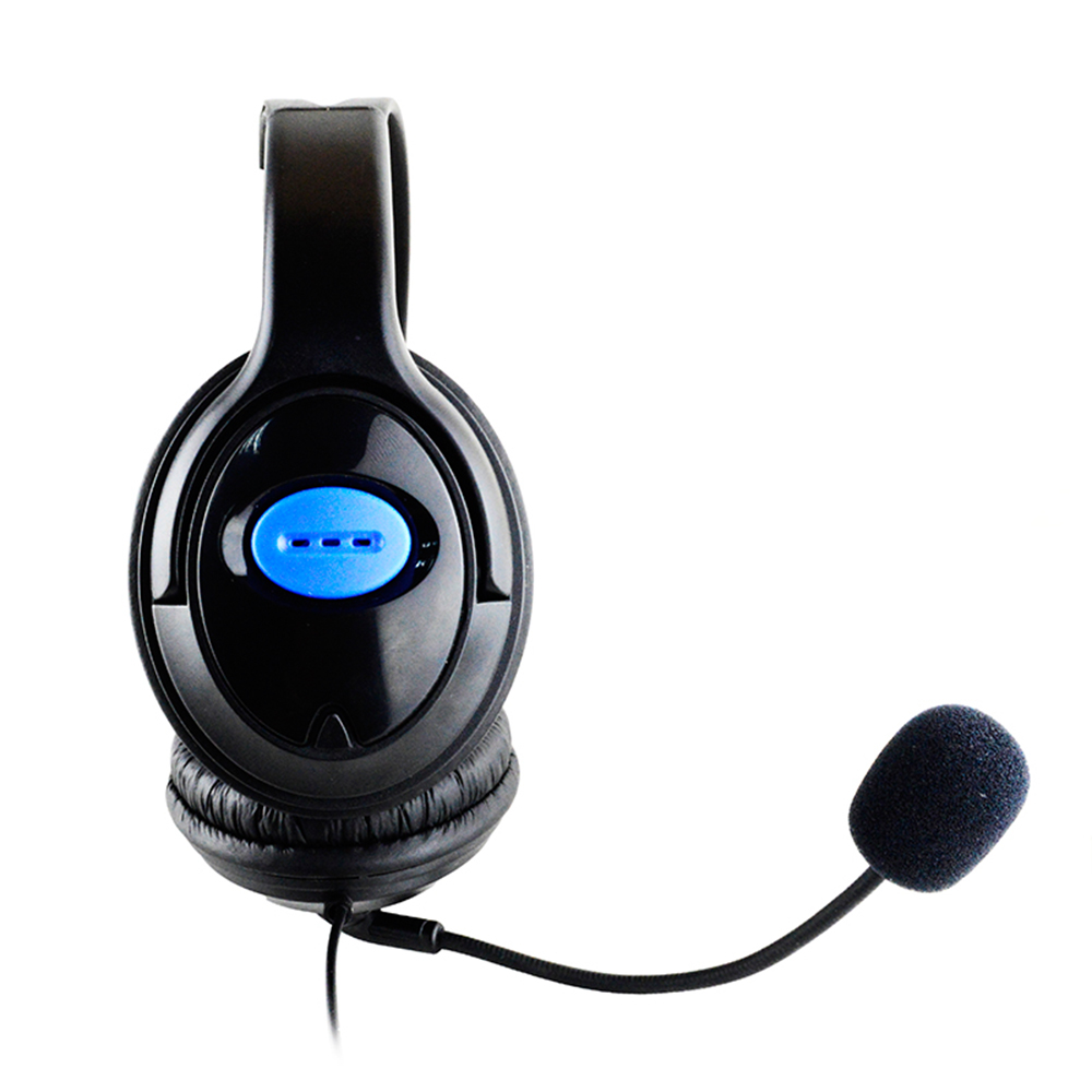 Wired Over-ear Earphone Gaming & Mobile music Headphones Black & Blue Soundproof Headset with microphone Volume adjuster D30