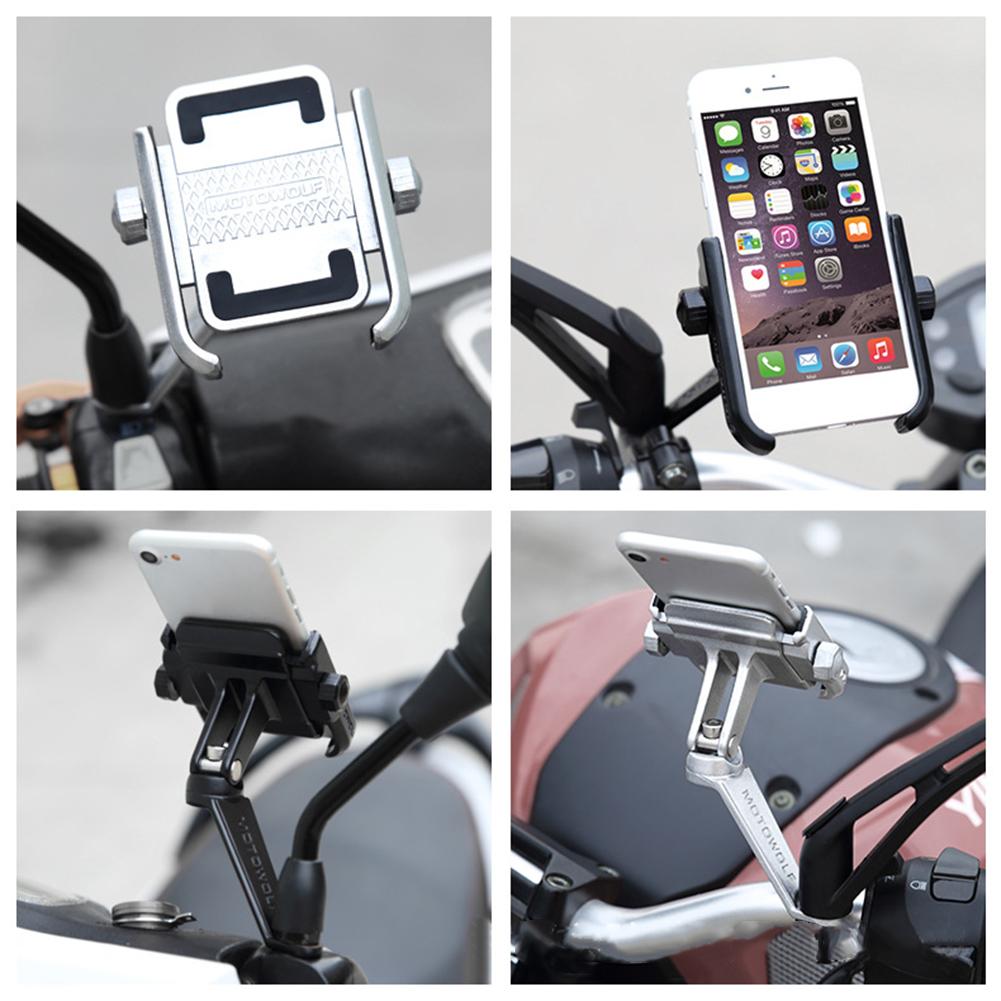 Aluminum Motorcycle Phone Holder For iPhoneX 8 7 6s 4 inch -6.6 inch Electric Motorcycle Holder Bicycle Bike Navigation Holder