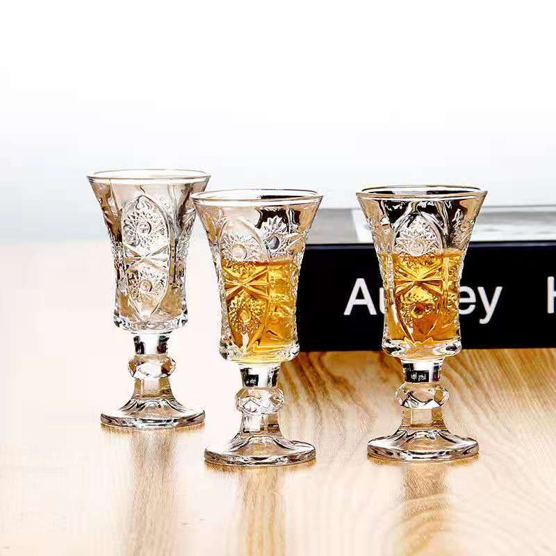 Vasos de cristal con grabado , Mini copas de copa de vino sin plomo para licor de Tequila, vasos de para casa, 40ml, 6 uds.