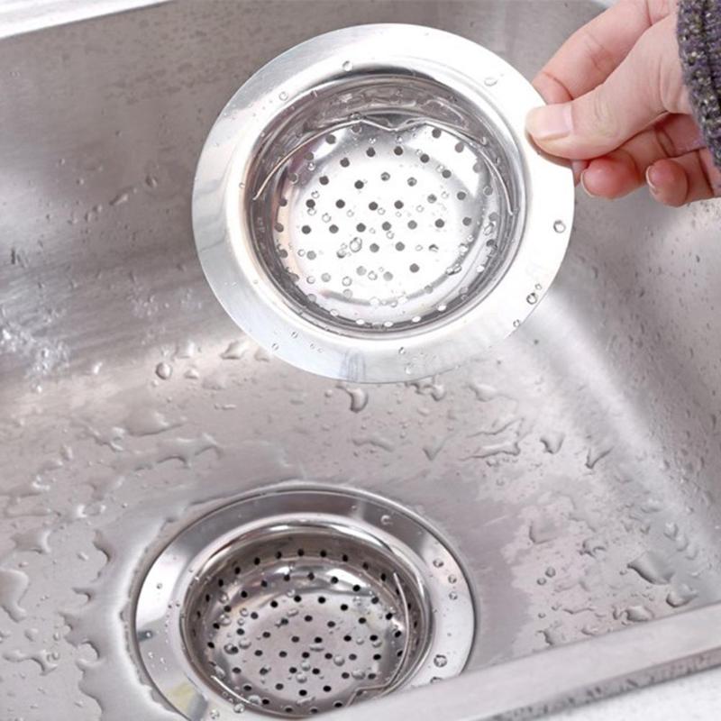 11cm køkkenvaske filter i rustfrit stål hårdåser vask filter rundt afløbsvask filter badeværelse tilbehør
