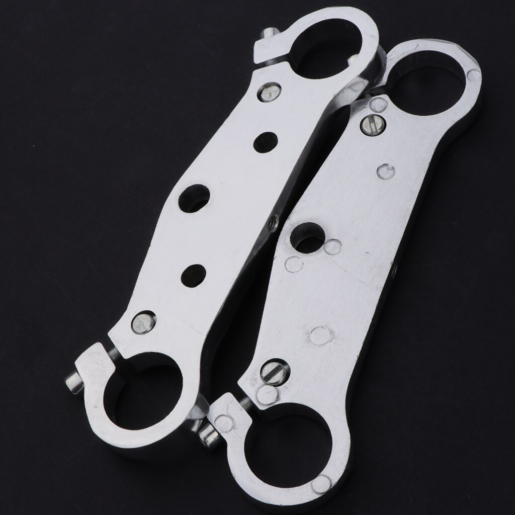 2 Pcs Heavy Duty Front Upper Triple Tree Steering Stem Fork Clamp 1&quot;