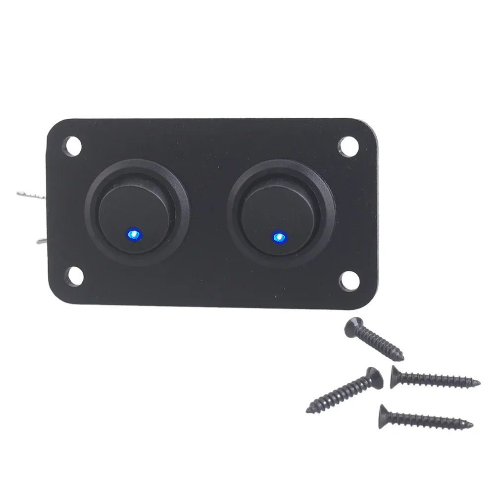 Panel de interruptor de palanca Universal de 12V, 1-5 entradas, USB, para coche, barco, camión, RV marino, accesorios de estilo LED azul, interruptor basculante marino: BLANCO