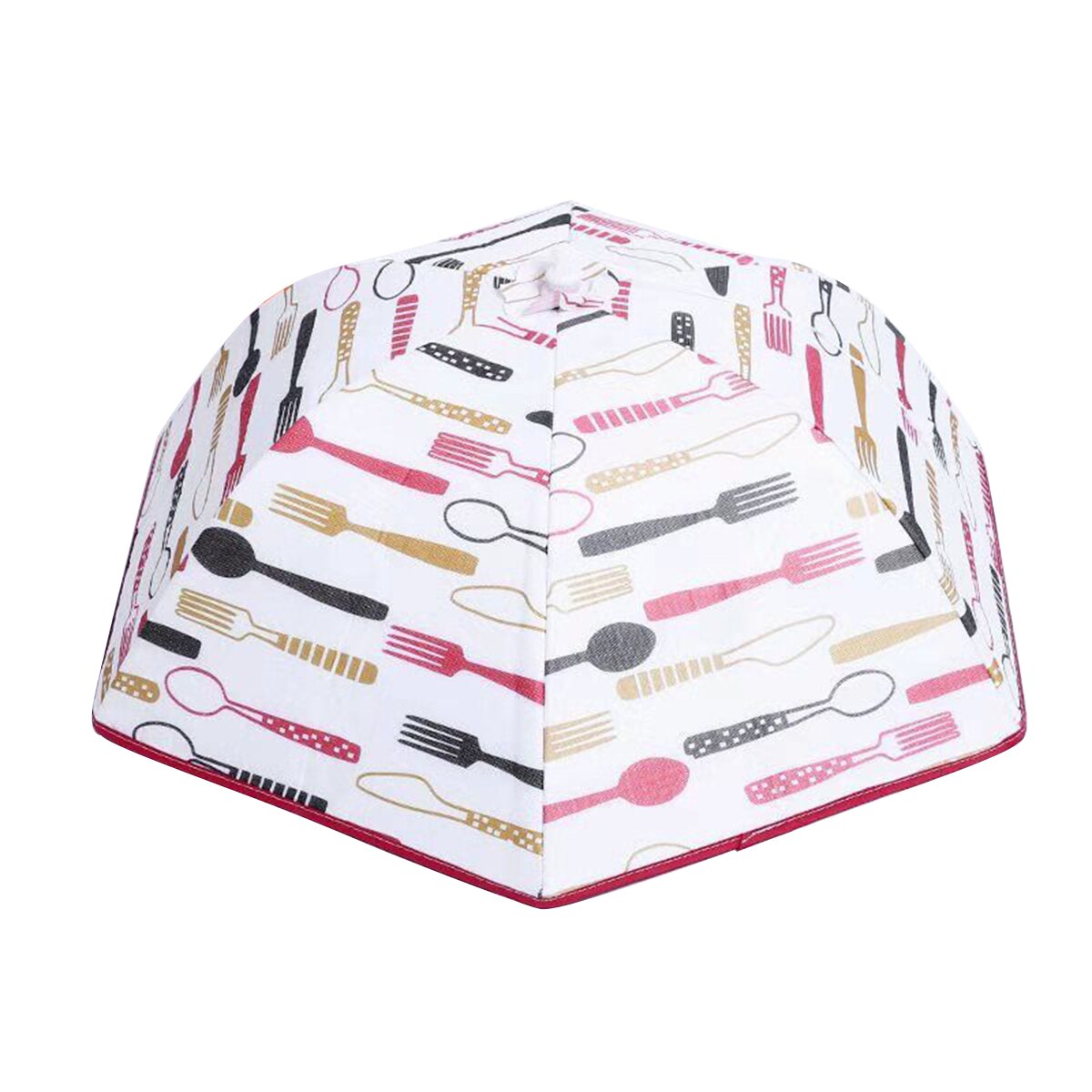 5 Kleuren Keuken Voedsel Covers Opvouwbare Bloemen Gedrukt Geïsoleerde Voedsel Cover Met Aluminiumfolie Tafel Schotel Cover Voedsel Paraplu cover: D