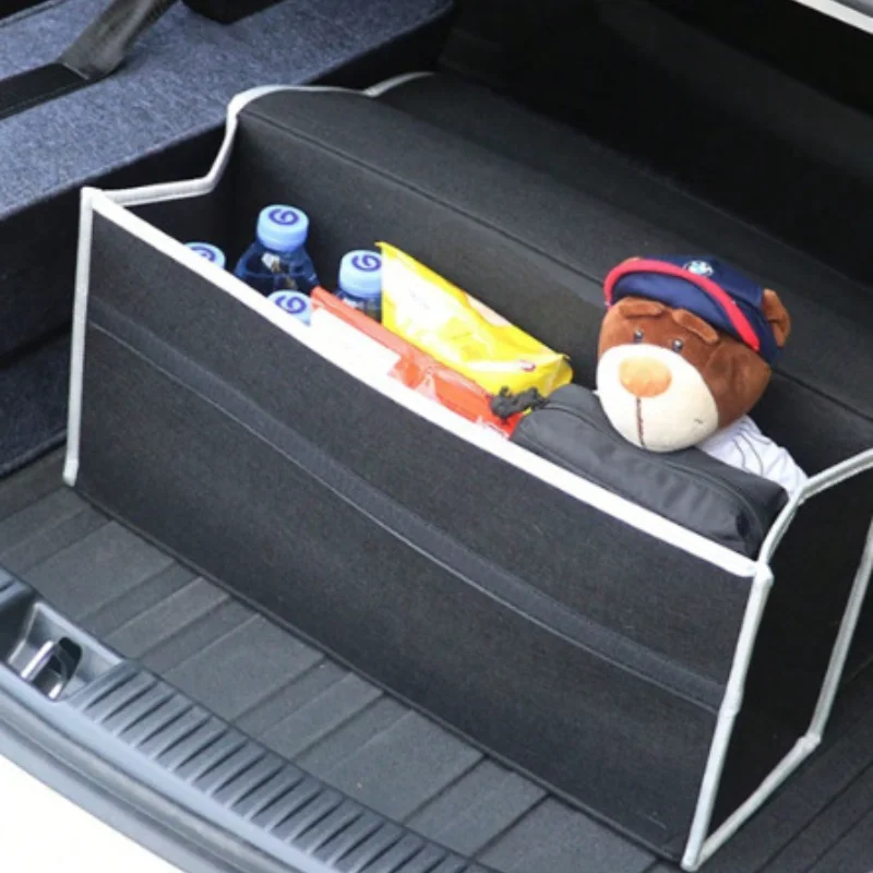 Car Trunk Organizer Car Organizer Bag Soft Felt Storage Box Car Storage Bag Large Anti Slip Compartment Boot Storage Accessories: black
