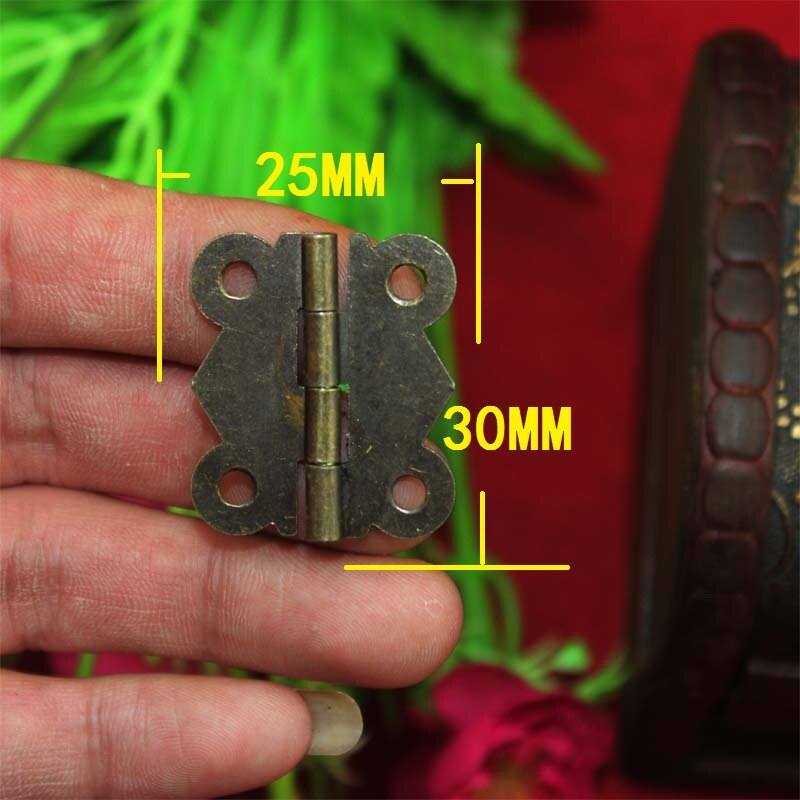 Charnière de porte en métal ton Bronze | 4 trous de charnière papillon Antique, charnière papillon Vintage avec vis, 50 pièces