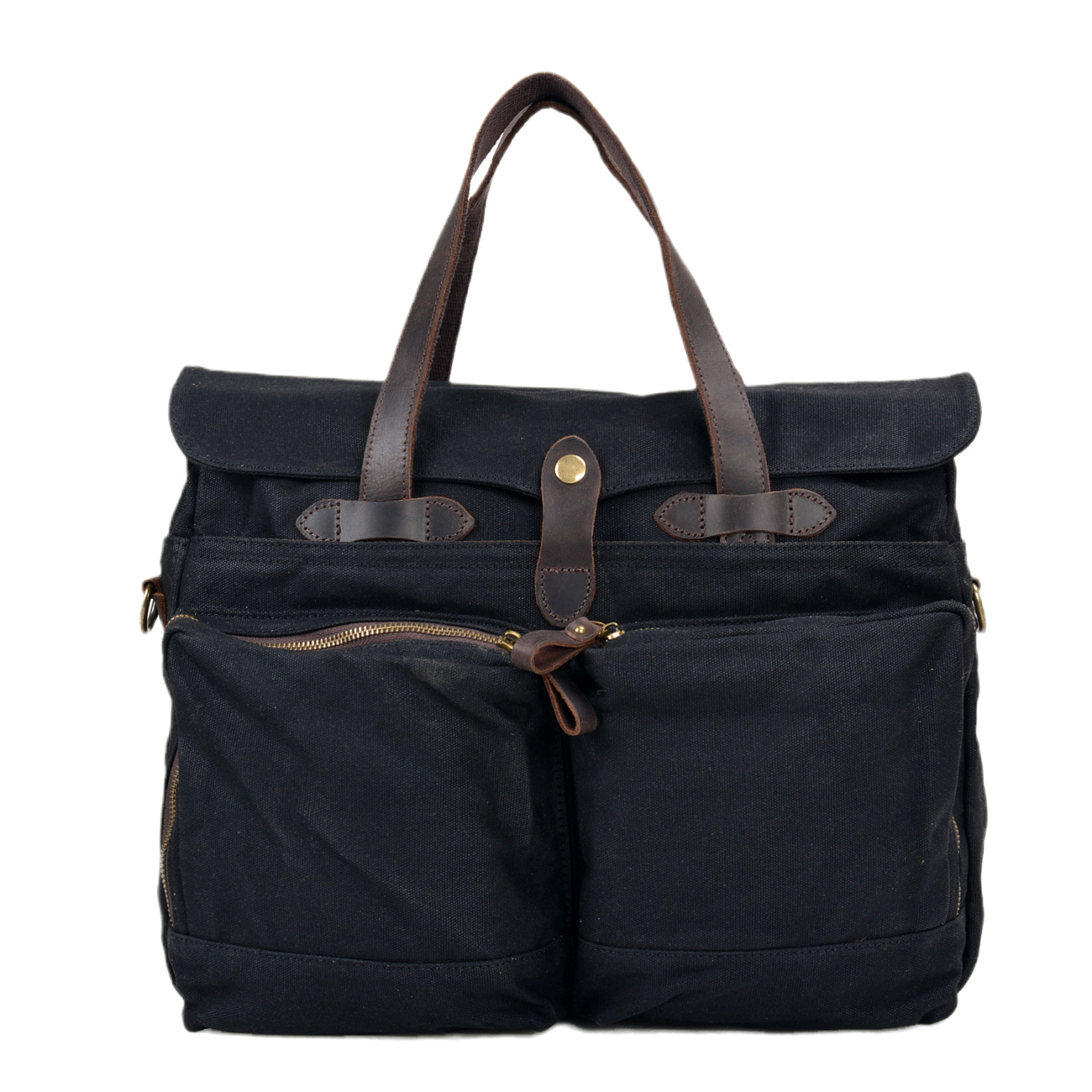 Zakelijke Koffer Reizen Canvas Tas Mode Grote Capaciteit Aktetas Draagbare Messenger Bag: Black