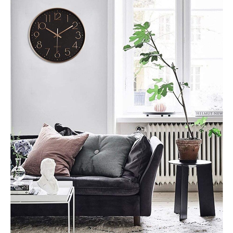 Wall Clock Battery Operated, Silent &amp; Large Wall Clocks For Living Room Kitchen Decor,Modern Style &amp; Easy To Read