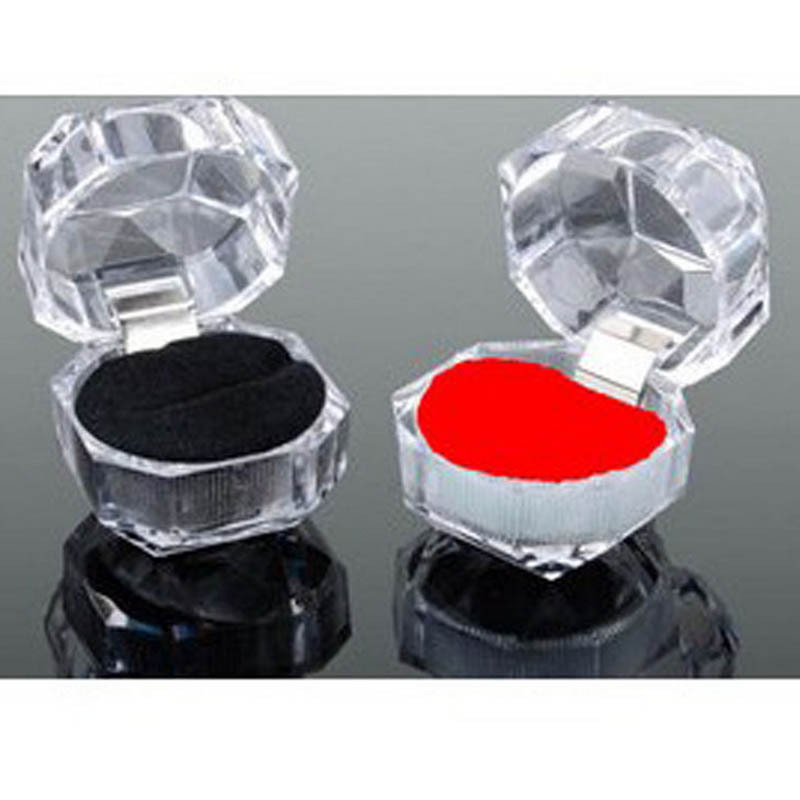 10 Stks/partij Acryl Crystal Ring Opslag Display Box Organizer Case Clear Pakket Box Voor Sieraden Verpakking Collection