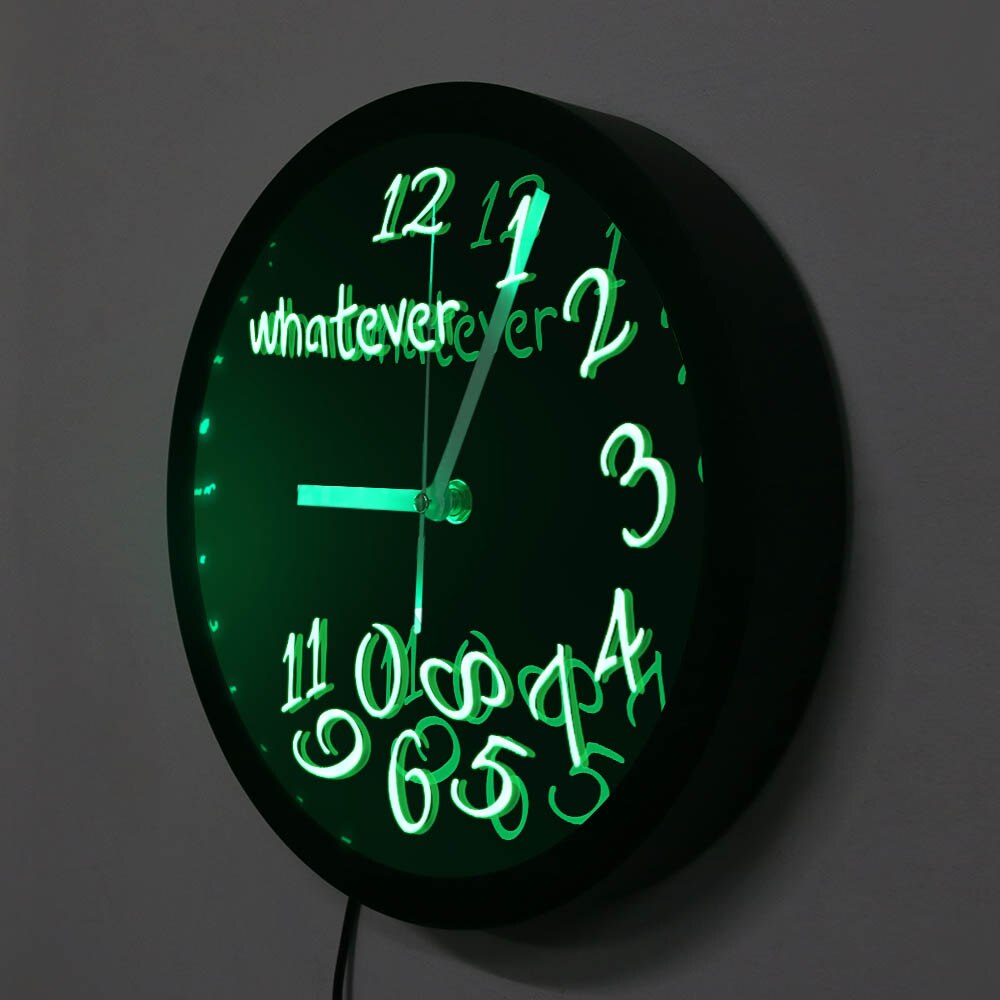 Whatever You Are Late Anyway LED Neon Wall Clock Modern Whatever LED Lighted Time Clock Vintage Illuminated Wall Clock