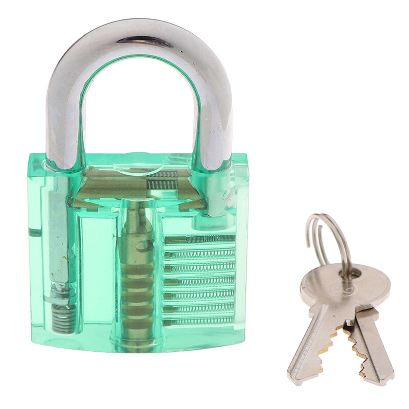 Genomskinlig synlig pickaway övning hänglås lås med trasig nyckel ta bort krok kit extractor set låssmed verktyg: Grön