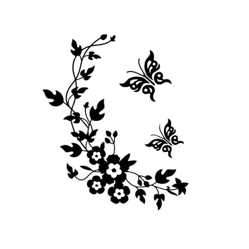 1pc 3D Butterfly Flower Wall Stickers For Kids Room Bedroom Living Room Fridge Stickers Wall Stickers Toilet Sticker Home Decor