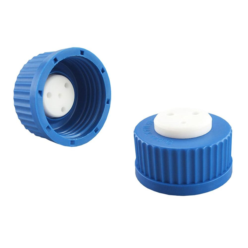 Herramientas de laboratorio tapón de botella de fase móvil almohadilla de plástico suministros de consumibles para laboratorio con agujeros tapa de botella de espiga