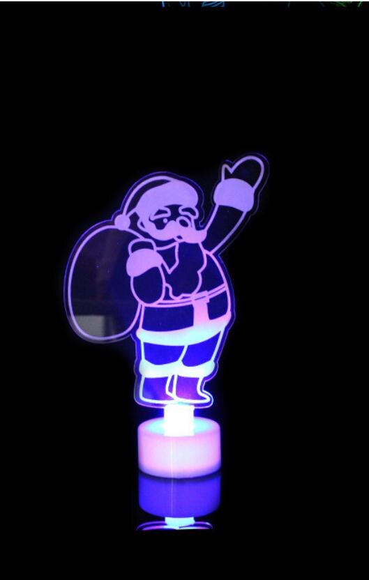 Natale ah CONDOTTO LA Luce di Natale Babbo Natale Pupazzo di Neve Luce di Notte del veloce Colorato Acrilico Luce 3d stereo Luce di Notte Complementi Arredo Casa Lampada Regalo di Natale: 02