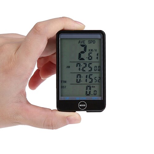 Mtb Bike Fiets Computer Kilometerteller Lcd Backlight Dispaly Snelheidsmeter Computer Kilometerteller Snelheidsmeter Met Groene Achtergrondverlichting