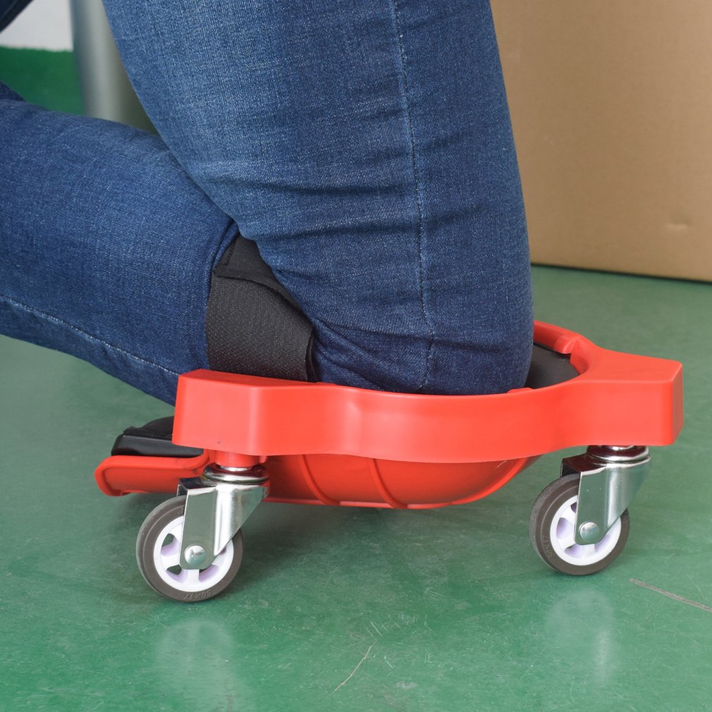 Rolling Knee Protection Pad with Wheel Built in Foam Padded Laying Platform Universal Wheel Kneeling Pad