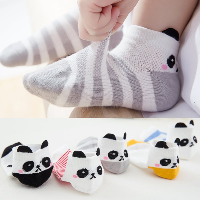 5 Paar Baby Sokken Kids Peuter Katoenen Zomer Mesh Dunne Super Low Cut Ankle Sokken Ademend Cartoon Midden Buis sokken