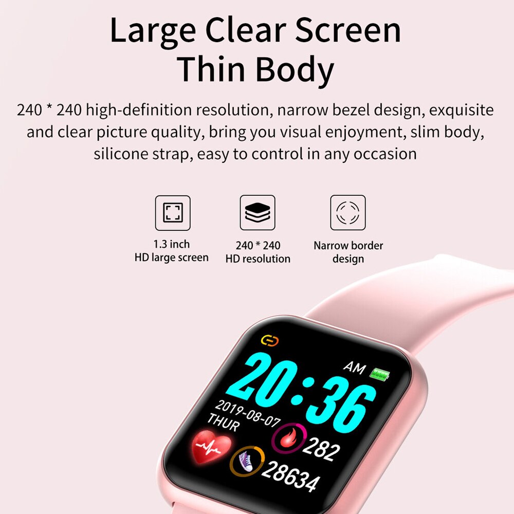 Y68 D20 Smart Watch Pro Bluetooth Blood Pressure Fitness Tracker Watches Heart Rate Monitor Smartwatch For Apple IOS Android