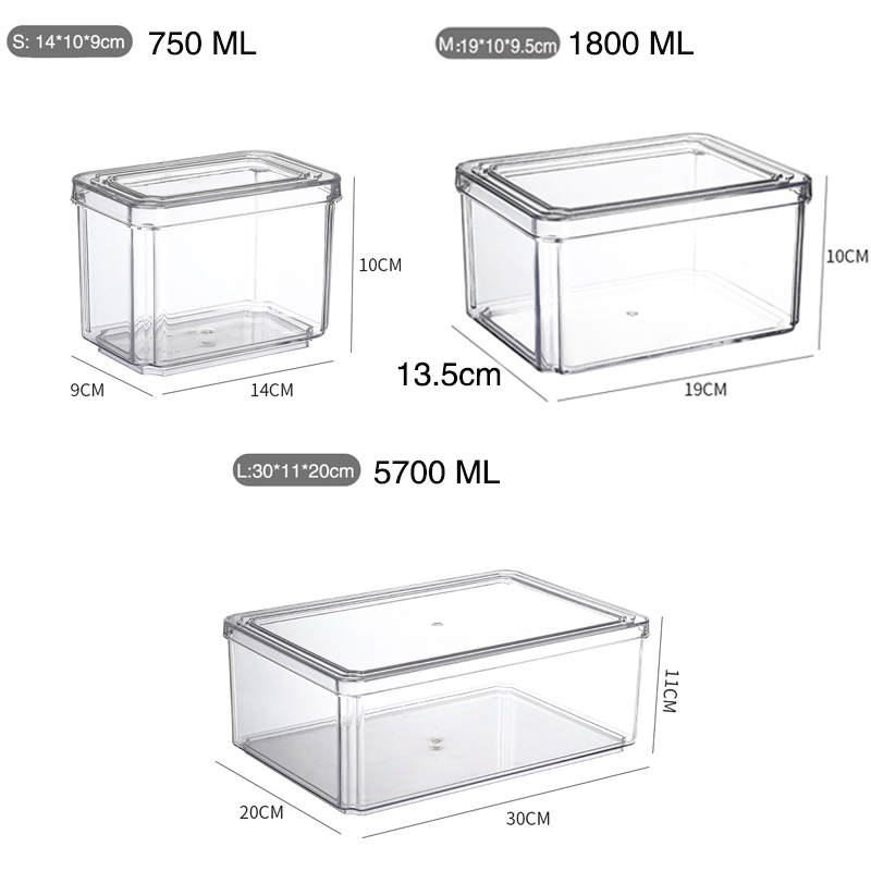 Transparent Airtight Pantry Pasta Box Multigrain Sealed Cans Food Storage Container Plastic Kitchen Refrigerator With Lid Cereal