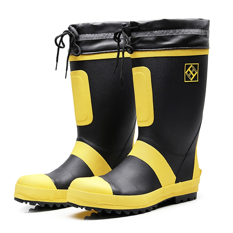 homme bottes de pluie taille 50 chaussures homme chaussures de pluie hauteur augmentée chaussures à semelles compensées haut bottes en caoutchouc couleur mixte travail chaussure