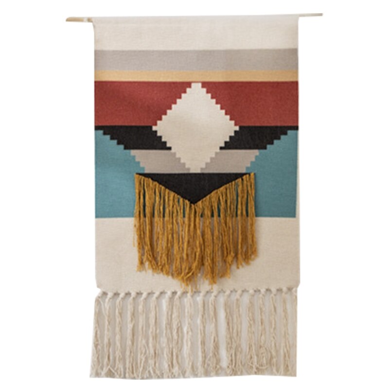 Macrame tapiz tejido a mano tapiz musulmán de borla de Bohemia tapices para colgar en la pared Marruecos Boho apartamento Decoración de casa