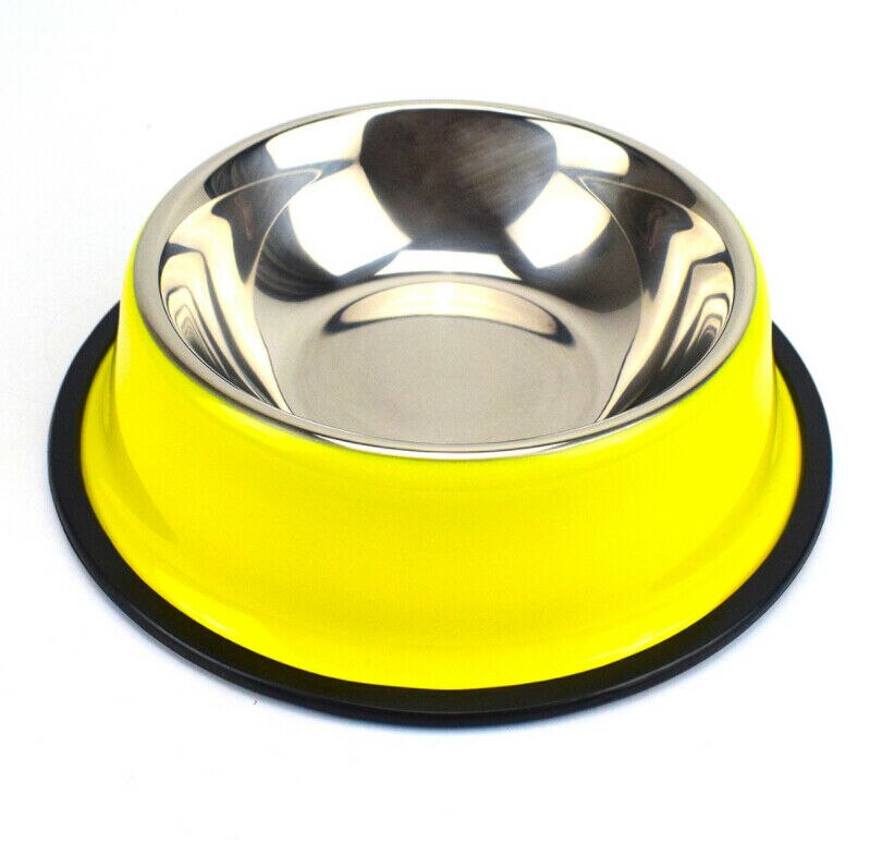 Hondenvoer, voerbak, roestvrijstalen voerbak, puppyvoer, kattenvoer, drinkbak, voerbak voor onderweg, antislip voerbakken, huisdierbenodigdheden: Geel