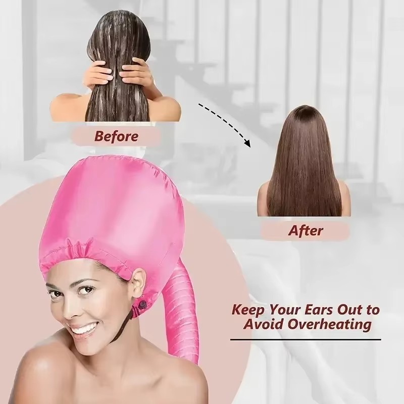 Secador de pelo multifuncional de alto rendimiento para el cuidado del cabello, 1 ud., una parada, emparejado con gorro calefactor