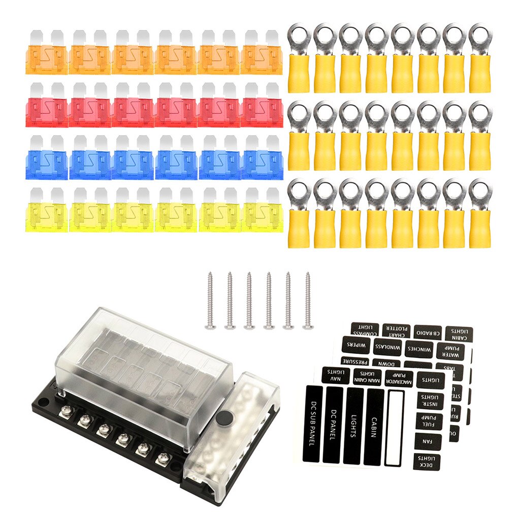 12 Way Car Marine Waterproof Fuse Box Block Holder with LED Indicator 12V-32V