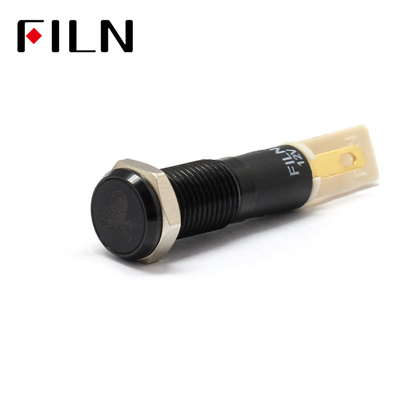 Filn 8mm bil instrumentbræt kranium tag led rød gul hvid blå grøn 12v led indikator lys med lodde fod