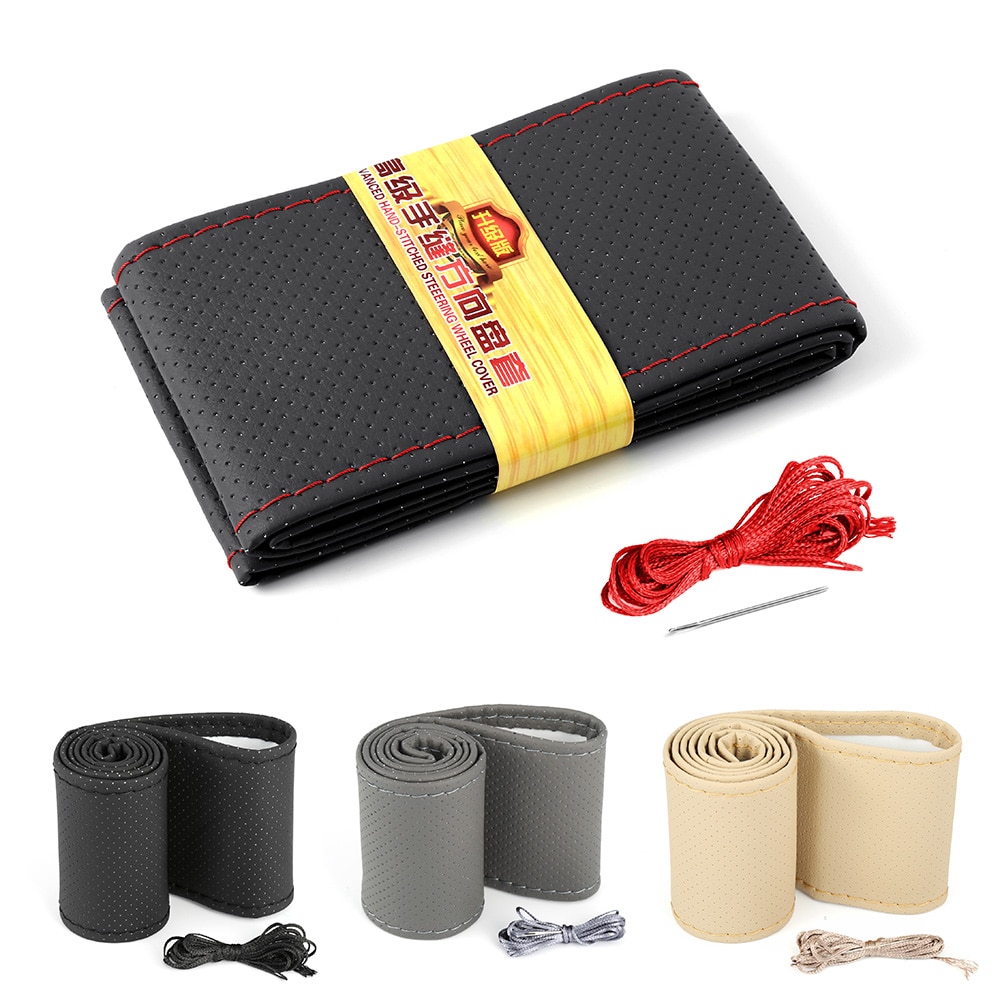 Coprivolante in pelle fai-da-te decorazione per camion per auto volanti e mozzi per volante con accessori per auto con fa e filo