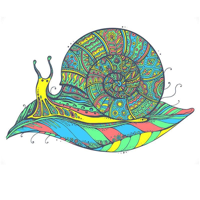 Künstlerische Tier Holz Puzzle Bull Katze Eule Cock Holz Jigsaw Puzzle Holz Puzzle Pädagogisches Spielzeug Für Kinder Erwachsene: Snail A5