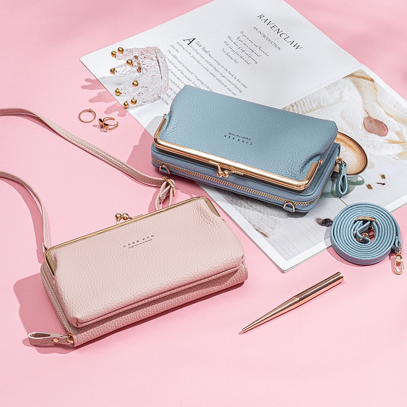 Phone Bag PU Leather Large Capacity Travel Portable Shoulder Bag Brand Ladies Crossbody Bag Messenger Bag