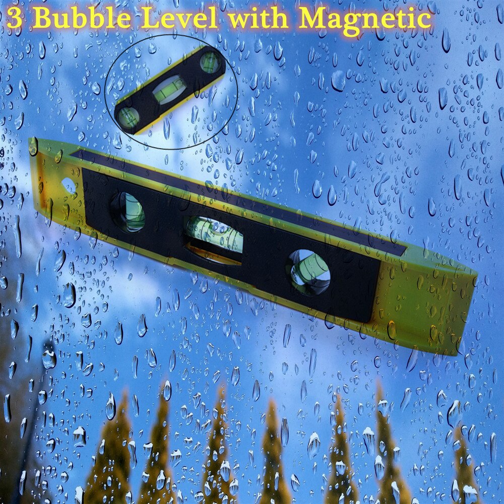 230mm 9.06 Inch Spirit Level Bubble Ruler Magnetic 3 Level Bubble Vertical/Horizontal/45 degree Level Measuring Instruments