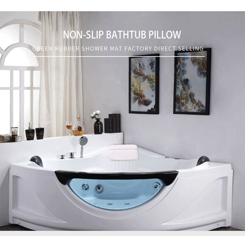 Soft Bath Pillow Thicken SPA Bath Pillow With Suction Cups White Non-Slip Bathroom Pillows For Adult Children Bathroom Supplies