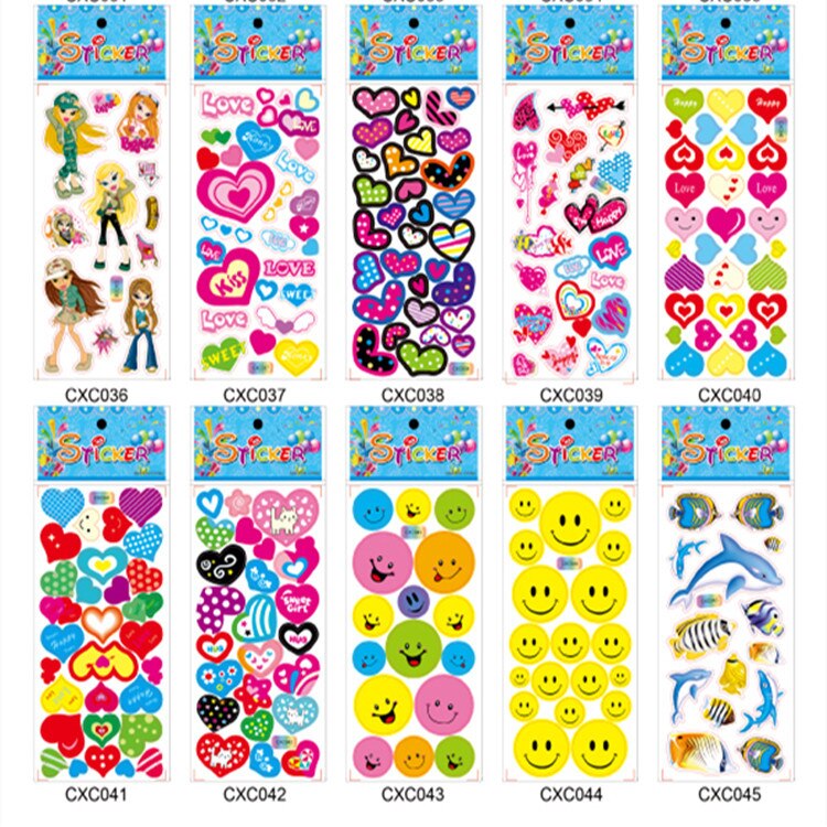 12,24,48,60 Sheets Kids Random Stickers 3D Puffy Bulk Cartoon Zoo Animal Scrapbooking Stickers for Girl Boy Birthday