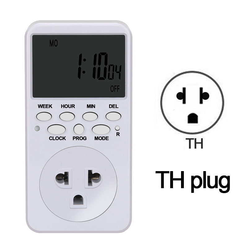 Eu us plug elektronische digitale tijdschakelaar tijdrelais 230v keukentimer 12/24 uur programmeerbare timer stopcontact schakelaar controller: De stekker