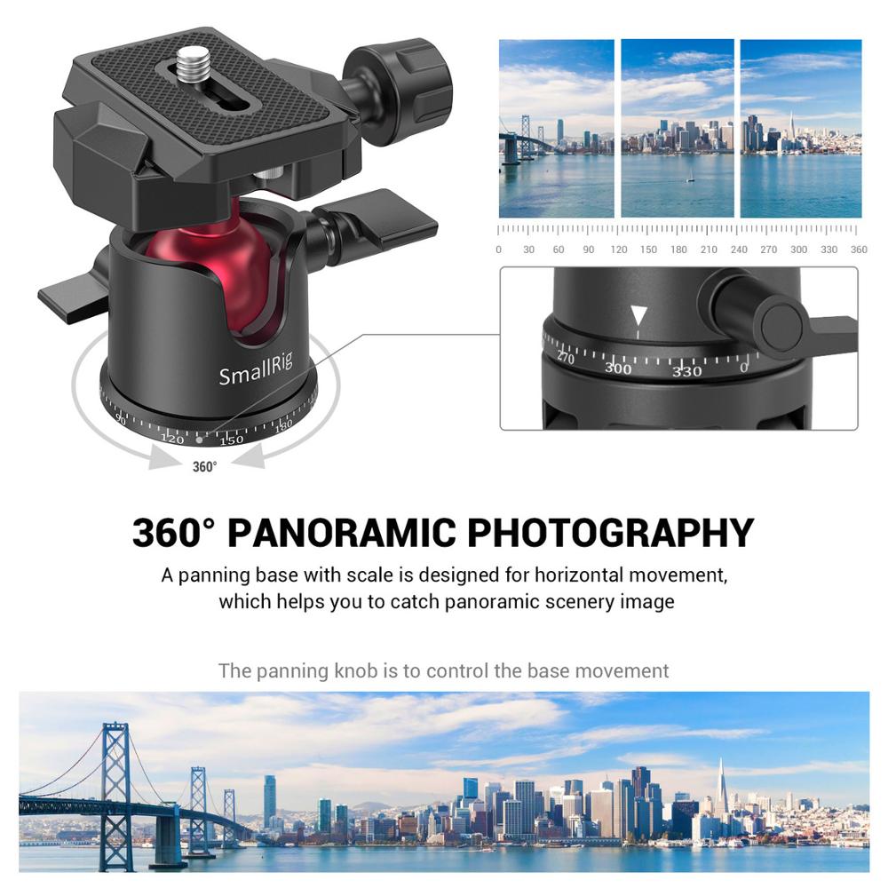 SmallRig-Mini trípode Universal de sobremesa con cabezal de bola panorámico, para cámaras compactas DSLRs, sin Espejo, para teléfonos inteligentes, 2664