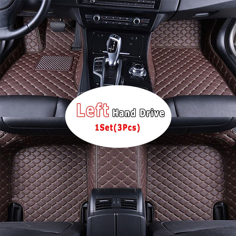 For Honda Cr-z CRZ cr z Car Floor Mats Auto Carpets Foot Rugs Interiors Accessories Waterproof Dash Mats: LHD(3pcs)coffee