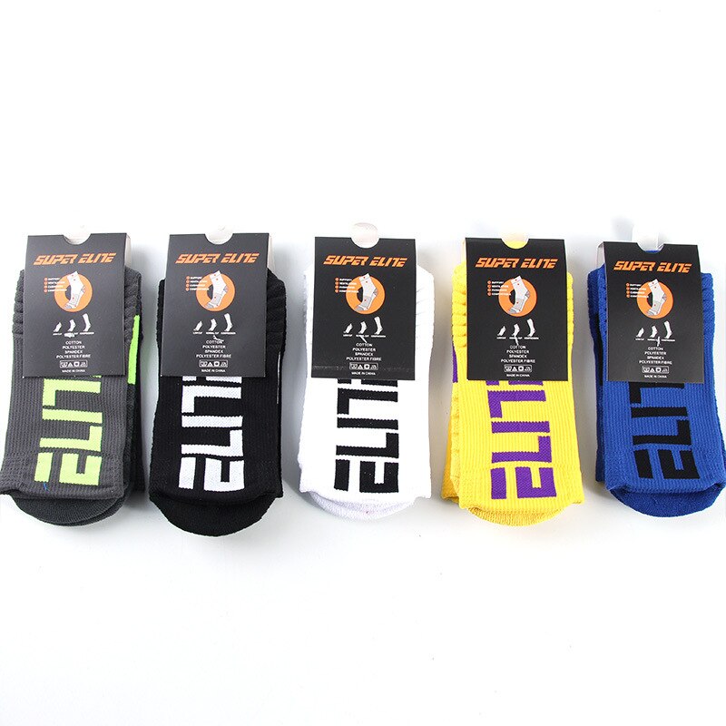 Men's Elite Sports Socks Basketball Anti-slip Thickened Terry Damping Anti-shock Socks Personal Letters Knitting Socks