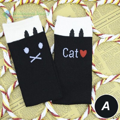 Karikatur Katze freundlicher Baumwolle Streifen Socken Schule Hohe Knie Socke für Mädchen Art Prinzessin Baby freundlicher Kleinkinder bein wärmer: Farbe A