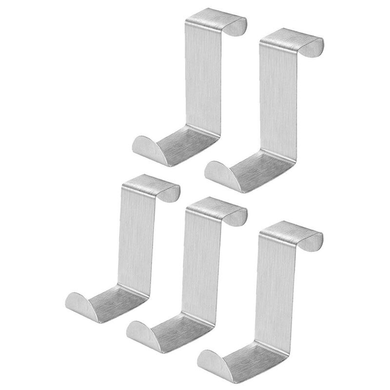 Pack  of 12 rostfritt stål över dörr krokar hängare över skåp krokar låda krok för kontor och kök  (2cm to 4.5cm dörr eller d
