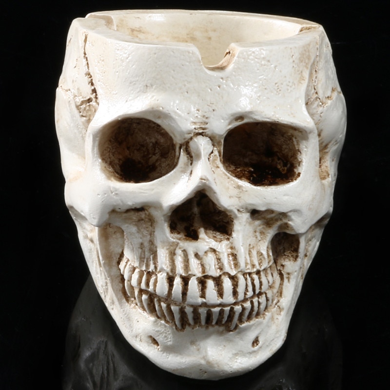 1Pc Skelet Hoofd Stijl Asbak Hars Simulatie Hoofd Model Halloween Grappige Asbak Halloween Decoratie