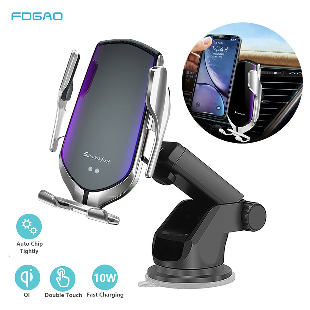 Pince automatique voiture support voiture chargeur sans fil pour iPhone 11 X XS XR 8 Plus Huawei P30 Pro capteur infrarouge Qi montage par Induction