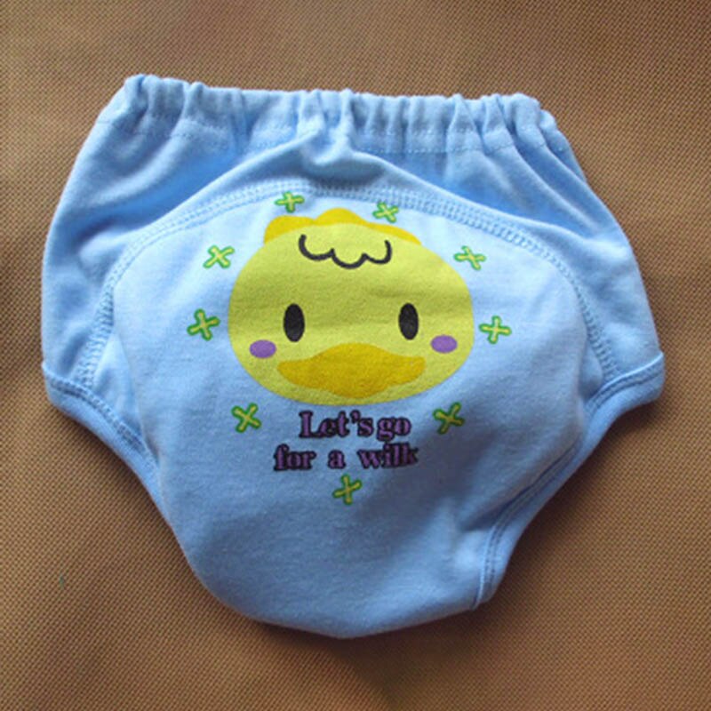 Learning Baby Training Pants Baby Toilet Training Underwear Practice Pants Isolation Urine Breathable Waterproof Cotton Washable: Blue duckling / 80cm