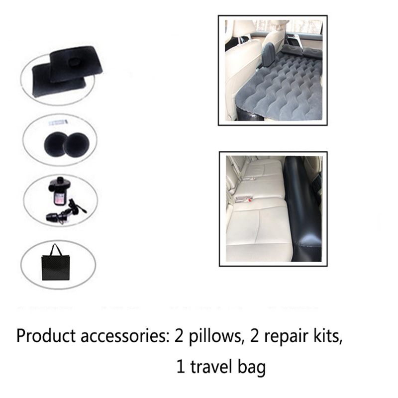 Foldbar bil luft oppustelig rejse madras seng til bil bagsædemadras multifunktionel sofapude udendørs campingpude