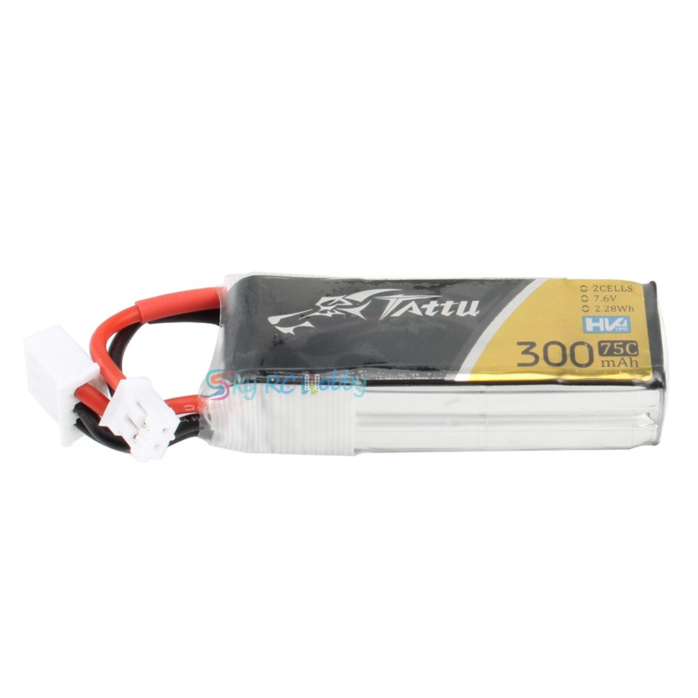 Tattu-batterie Tattu 300mAh 7.6V 75C 2S1P 2S Lipo avec connecteur JST PHR JST-PHR