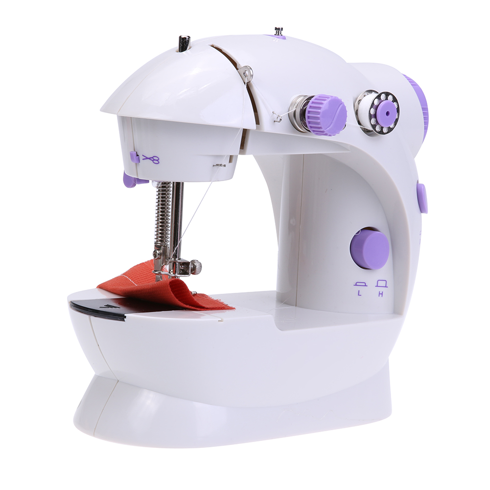 Home Miniature Sewing Machine Multifunctional Crafting Mending Machine with Foot Pedal LED Light Mini Electrical Appliance