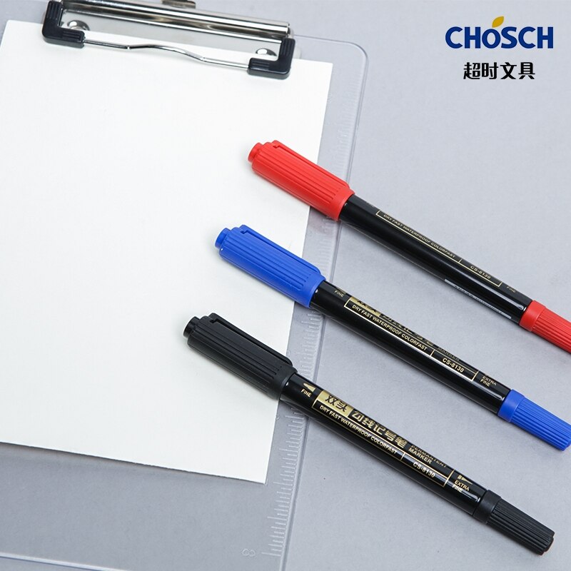 Chosch Twin Tip Permanente Marker Pen Verf Marker Pennen Fijne Punt Waterdichte Inkt Blauw Rode Inkt Voor Tekening Student levert